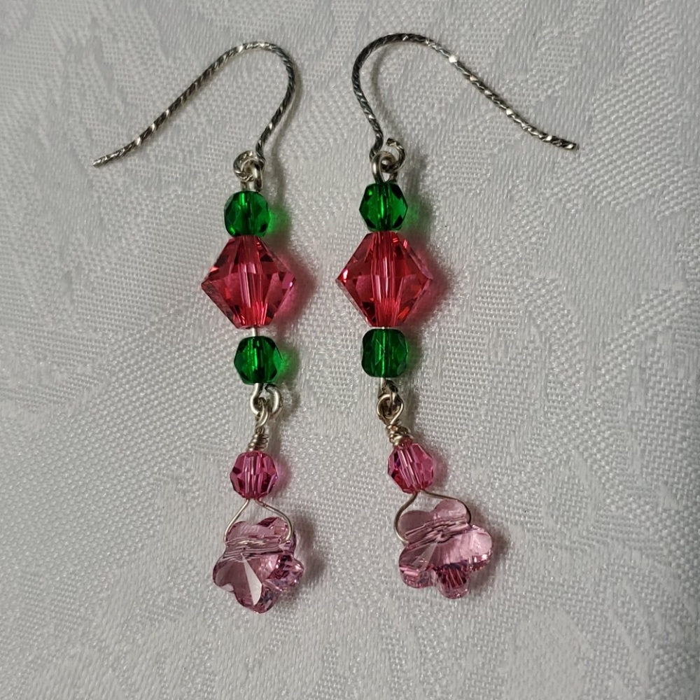 Crystal Sterling Silver Earrings!